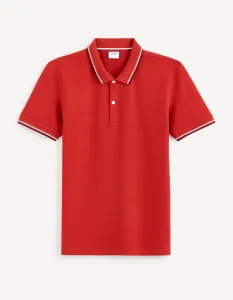 Červené pánske basic polo tričko Celio Decolrayeb