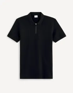 Čierne pánske basic polo tričko Celio Gebenoit