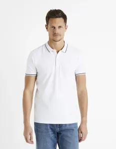 CELIO DECOLRAYEB Pánske tričko polo, biela, veľkosť #5562440