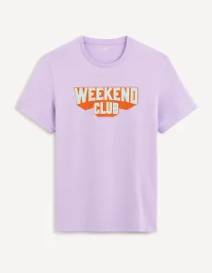 Svetlo fialové pánske tričko Celio Deweekend