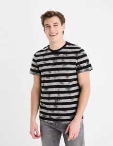 Celio Striped T-shirt Geudi - Men's #9279857