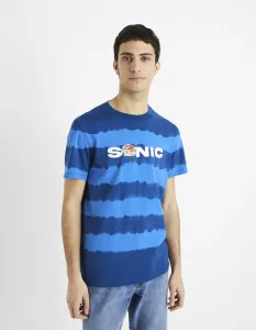 Modré pánske pruhované tričko Celio Sonic #6216411