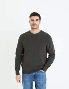 Tmavosivý pánsky basic sveter Celio Gexter
