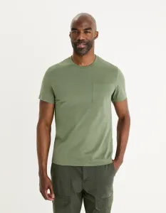 Zelené pánske basic tričko Celio Gepostel