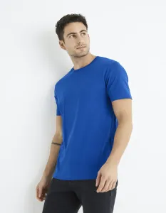 Modré pánske basic tričko Celio Tebase #691036
