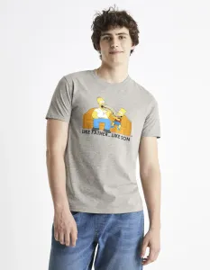 Šedé pánske tričko Celio The Simpsons #612560