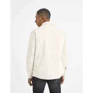 Biela rifľová košeľa Celio Varevient #730147