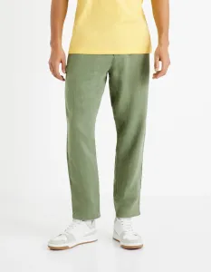 CELIO DOLINUS Pánske ľanové nohavice, khaki, veľkosť #6751706