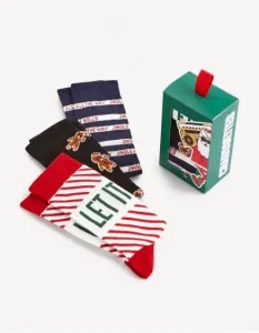 Ponožky v darčekovom balení, 3 páry Farebné
