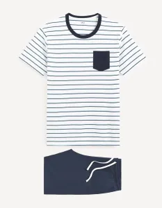 Pyžamá pre mužov Celio - tmavomodrá, biela #5235774