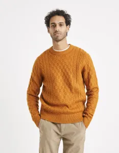 Oranžový pánsky pletený sveter Celio Veceltic #690235