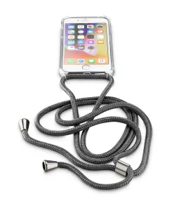 Transparentní zadní kryt Cellularline Neck-Case s černou šňůrkou na krk pro Apple iPhone 6/7/8/SE (2020)