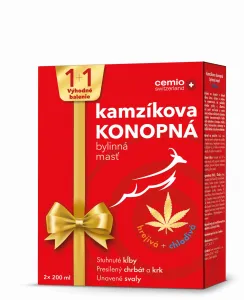 Cemio Kamzíkova konopná masť 1+1 hrejivá + chladivá (výhodné balenie 2023) 2x200 ml, 1x1 set