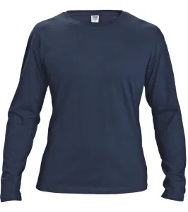 Bavlnené tričko s dlhým rukávom Cambon - veľkosť: S, farba: navy