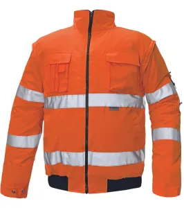 Zimná nepremokavá reflexná bunda Clovelly 2v1 - veľkosť: S, farba: oranžová