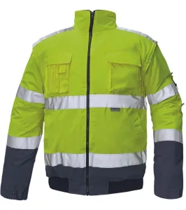 Zimná nepremokavá reflexná bunda Clovelly 2v1 - veľkosť: 3XL, farba: žltá/navy