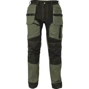 Strečové pracovné nohavice Cerva Keilor - veľkosť: 58, farba: olivová/čierna