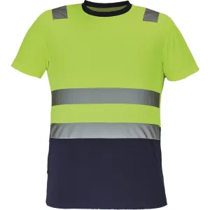 Reflexné tričko Cerva Monzon HV - veľkosť: XXL, farba: žltá/navy