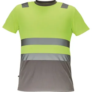 Reflexné tričko Cerva Monzon HV - veľkosť: 3XL, farba: sivá/žltá
