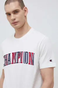 Bavlnené tričko Champion biela farba, vzorované #7965293
