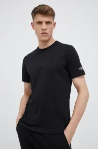 Bavlnené tričko Champion čierna farba, jednofarebné #8373105