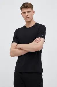 Bavlnené tričko Champion čierna farba, jednofarebné #8522025