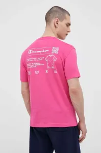 Bavlnené tričko Champion ružová farba, jednofarebné #7527723