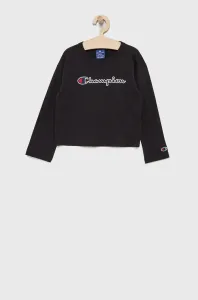 Detská bavlnená košeľa s dlhým rukávom Champion 404233 čierna farba #5173685