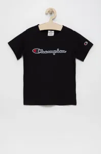 Detské bavlnené tričko Champion 404336 čierna farba, #7558505