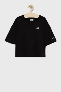 Detské bavlnené tričko Champion 404337 čierna farba, #8032001