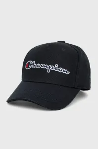 Bavlnená čiapka Champion 805550-BS538, čierna farba, s nášivkou