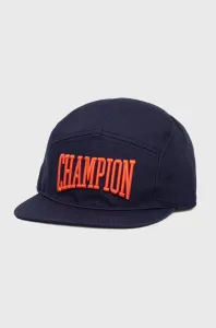 Bavlnená čiapka Champion 805554 tmavomodrá farba, s nášivkou