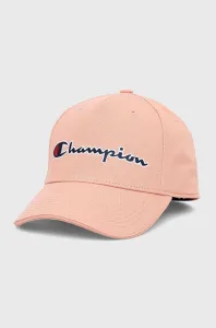 Bavlnená čiapka Champion 805550. ružová farba, s nášivkou