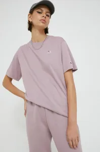 Bavlnené tričko Champion fialová farba,