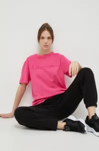 Bavlnené tričko Champion dámsky, ružová farba #8378226