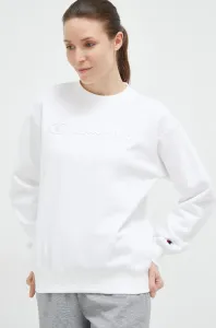 Mikina Champion dámska, biela farba, s nášivkou #8701414