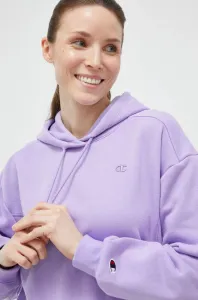 Mikina Champion dámska, fialová farba, s kapucňou, jednofarebná #8445473