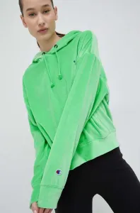 Mikina Champion dámska, zelená farba, s kapucňou, jednofarebná #8451012