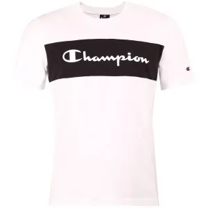 Champion CREWNECK COLOR BLOCK T-SHIRT Pánske tričko, biela, veľkosť XL