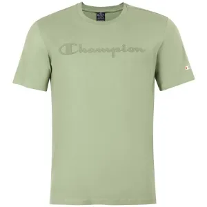Champion CREWNECK LOGO T-SHIRT Pánske tričko, svetlo zelená, veľkosť