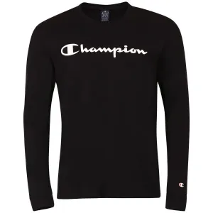 Champion CREWNECK LONG SLEEVE T-SHIRT Pánske tričko s dlhým rukávom, čierna, veľkosť