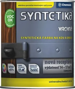 SYNTETIKA S 2013 U - Vrchná syntetická farba na kov a drevo 2,5 L 1000 - biela
