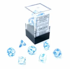 Chessex Sada kociek Chessex Borealis Mini-Polyhedral 7-Die Set - Icicle/Light blue Luminary 7-Die Set