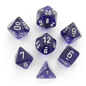 Chessex Sada kociek Chessex Translucent Purple/White Polyhedral 7-Die Set