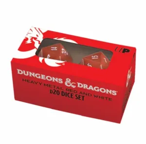 Chessex Sada kociek Ultra Pro Dungeons & Dragons Heavy Metal Red and White D20 - 2 ks