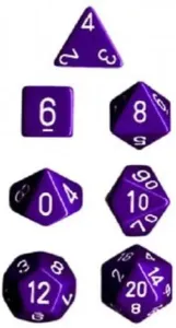 Chessex Sada kostek Chessex Opaque Polyhedral 7-Die Set - Purple with White