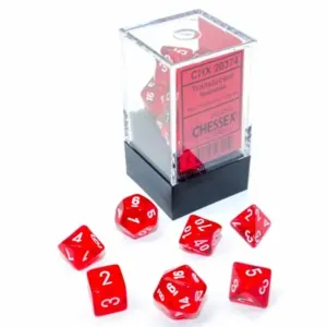 Chessex Sada kostek Chessex Translucent Red/White Mini Polyhedral 7-Die Set