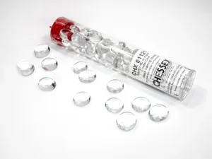 Chessex Chessex Gaming Glass Stones in Tube Clear (žetóny) - 40 ks