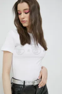 Bavlnené tričko Chiara Ferragni biela farba