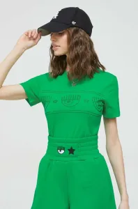 Bavlnené tričko Chiara Ferragni zelená farba